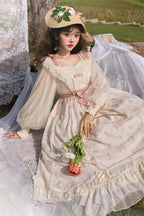 Time Stationery - Elegant Lolita Long Sleeve OP Dress - image 11