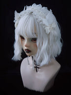 White Lace Angel Wing Gothic Lolita Hairband - image 5