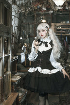Bloodline Duke - Gothic Lolita SK Suit Spider Web Vest and Blouse - image 8