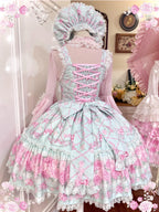2026 Summer Rose Lattice Tiered Sweet Lolita JSK Dress with Bow Headpiece and Accessories - image 10