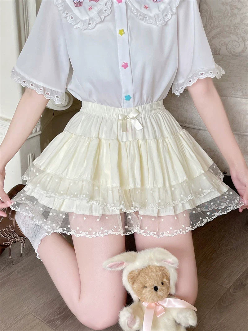Sweet Lolita Cotton Bloomers, Lace Polka Dot Hem - image 15