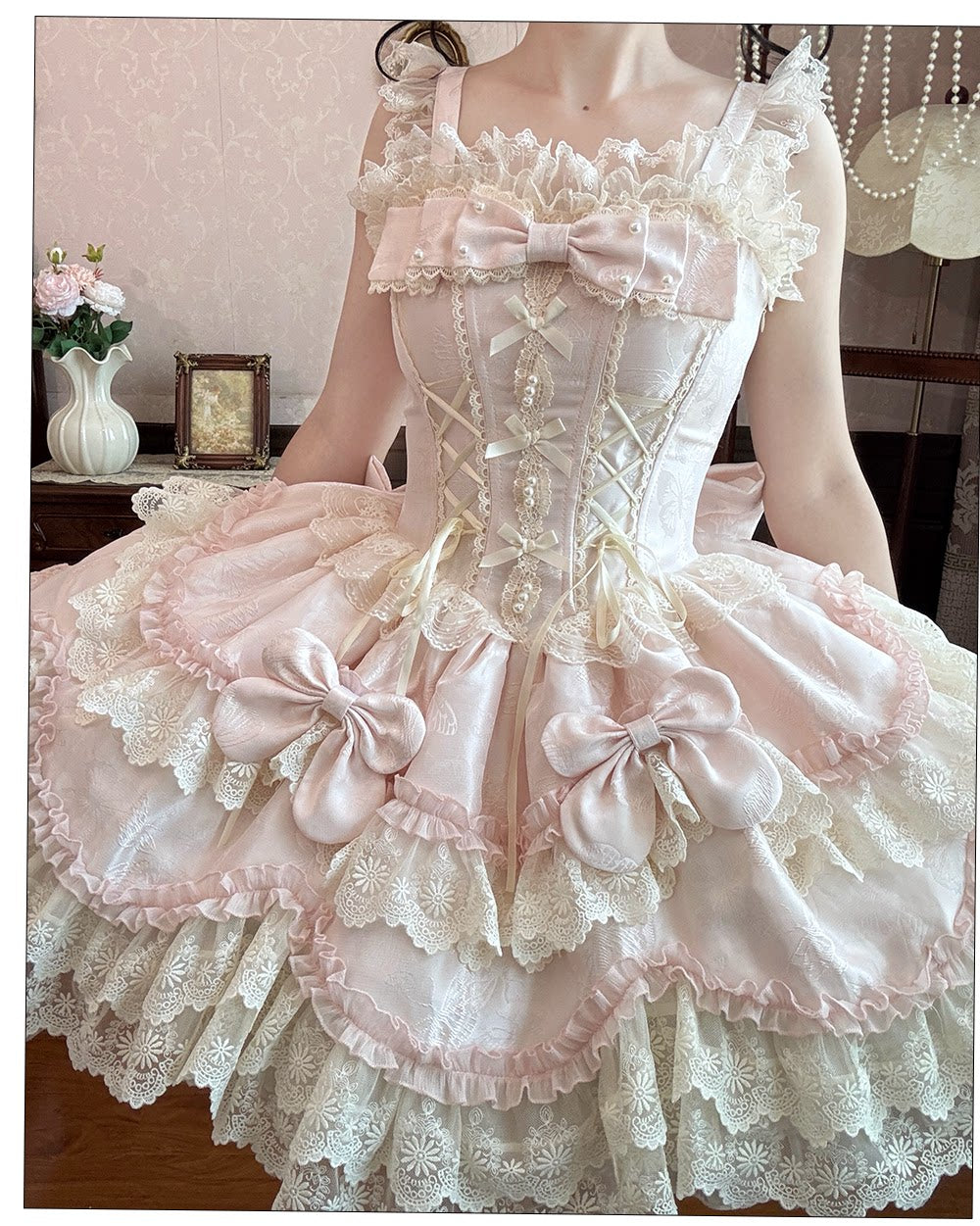 Realm of Sea Moon Sweet Lolita Jacquard JSK and Accessories - image 7