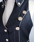 Snow Shadow - Long Sleeveless Ouji Lolita Coat - image 8