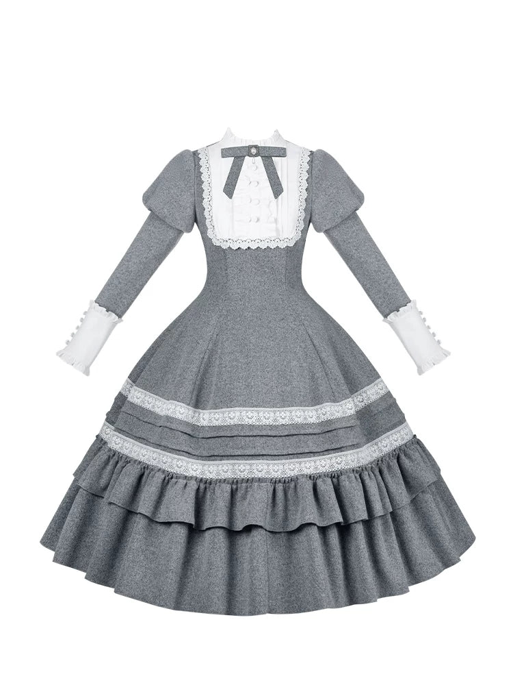 Reminisce - Pile Classic Lolita Dress, Detachable Cape and Accessories - image 30