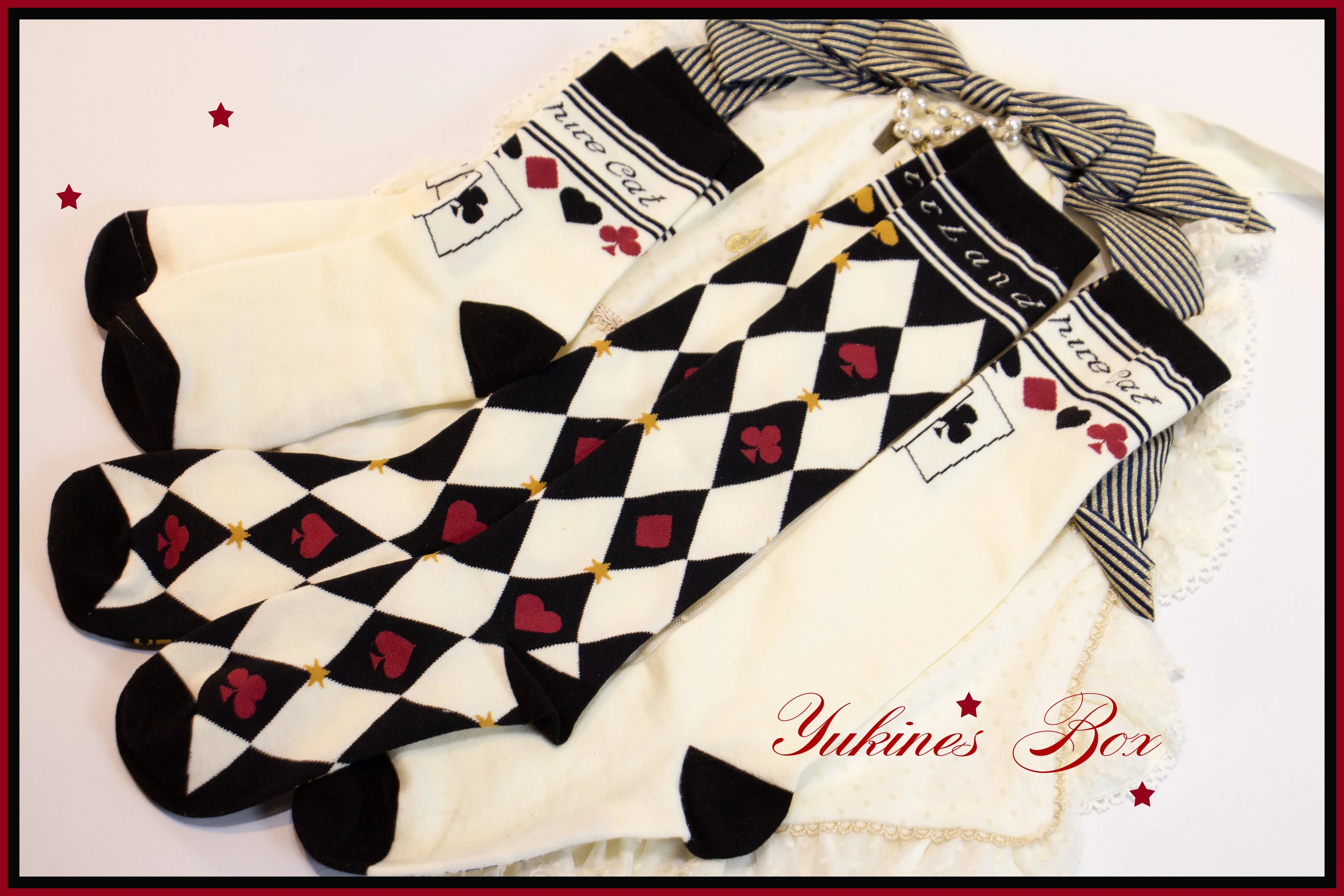 Daily Lolita Cotton Asymmetric Print Socks - image 8