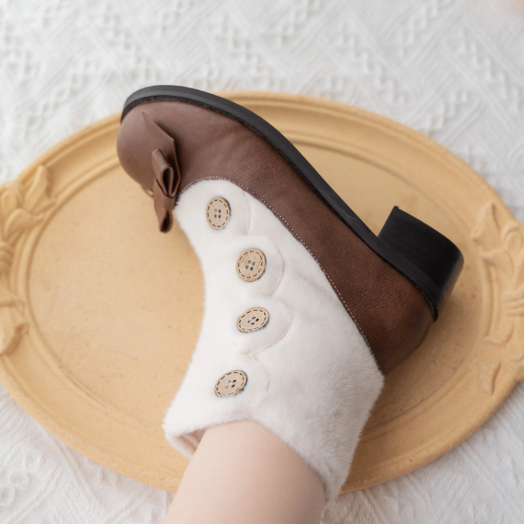 Winter Lolita Boots Fur Mary Jane Lolita Low Heel Shoes - image 63