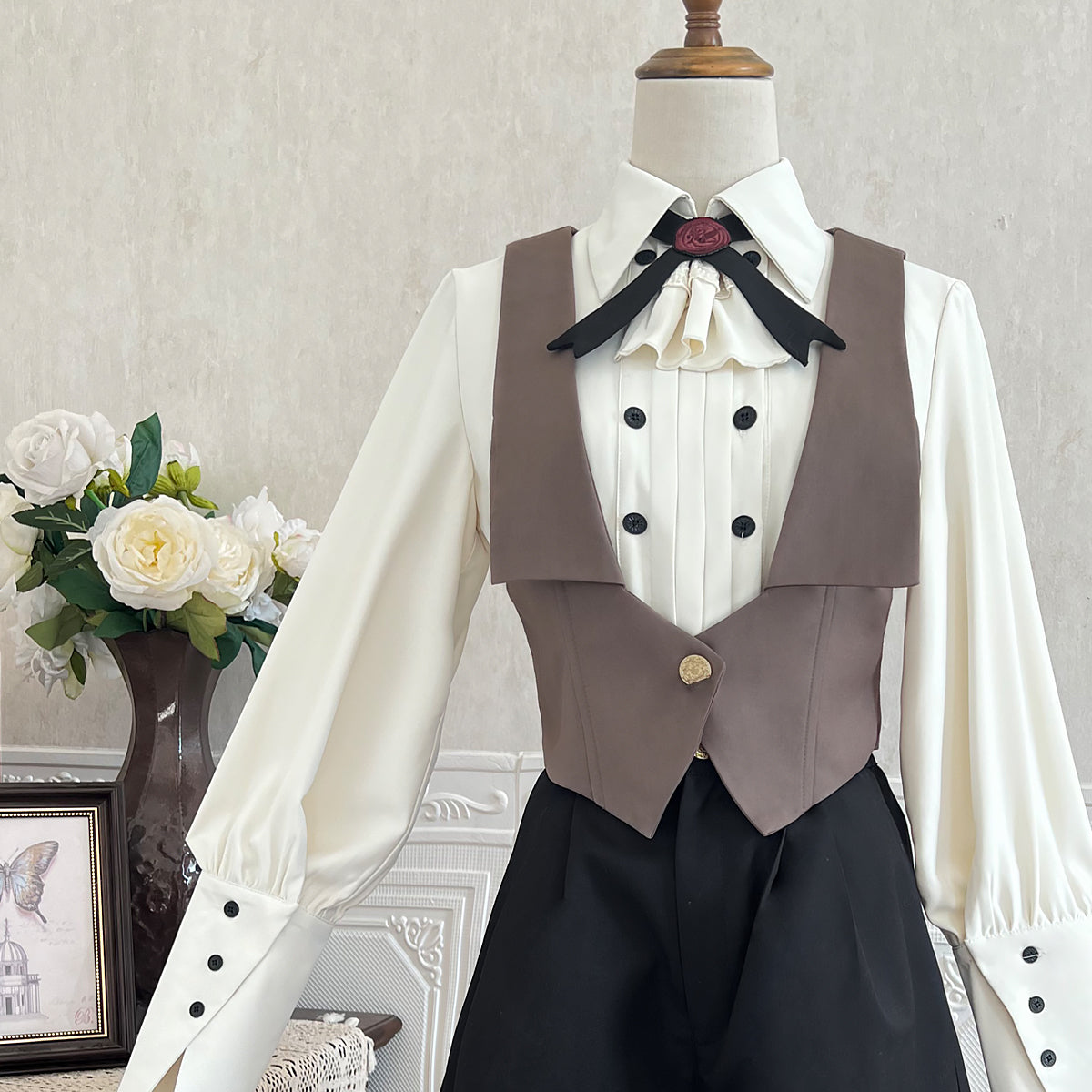 Narrative Poem - Ouji Lolita Shorts Suit with Shirt Cape and Vest - image 18