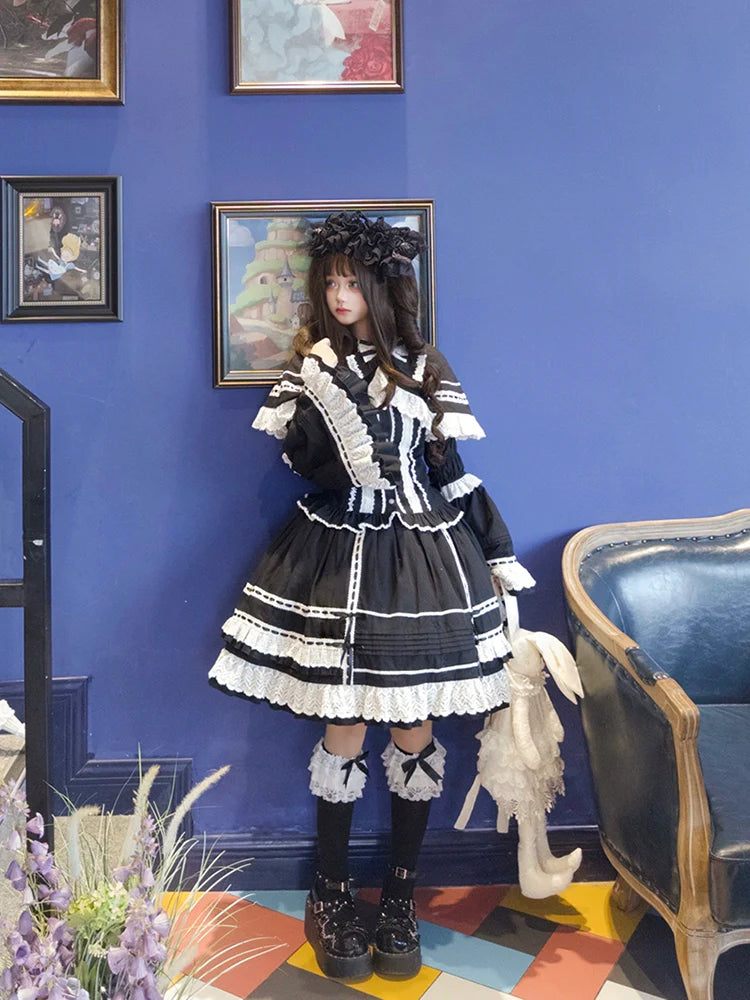 Praying Snowfall Old School Lolita Skirt Suit, Shirt and Cape - image 38