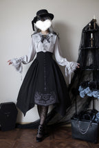 Witch Notes - Gothic Lolita Embroidered Dress Suit, Cross and Rose Print - image 2