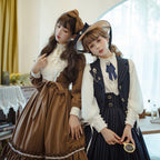 Rose Doll - Elegant Lolita Striped Fishbone Skirt - image 16
