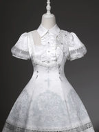 White Classic Lolita Printed OP Dress with Cross - image 10
