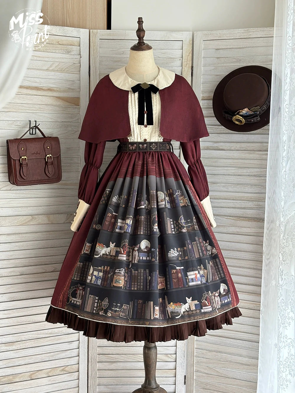 German Bookshelf - Classic Lolita OP Dress & Detachble Cape - image 3