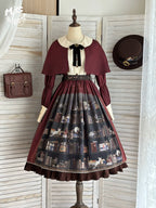 German Bookshelf - Classic Lolita OP Dress & Detachble Cape - image 3