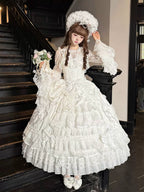 Drapery Poem - Sweet Wedding Lolita JSK Dress, Long Tiered Skirt - image 9