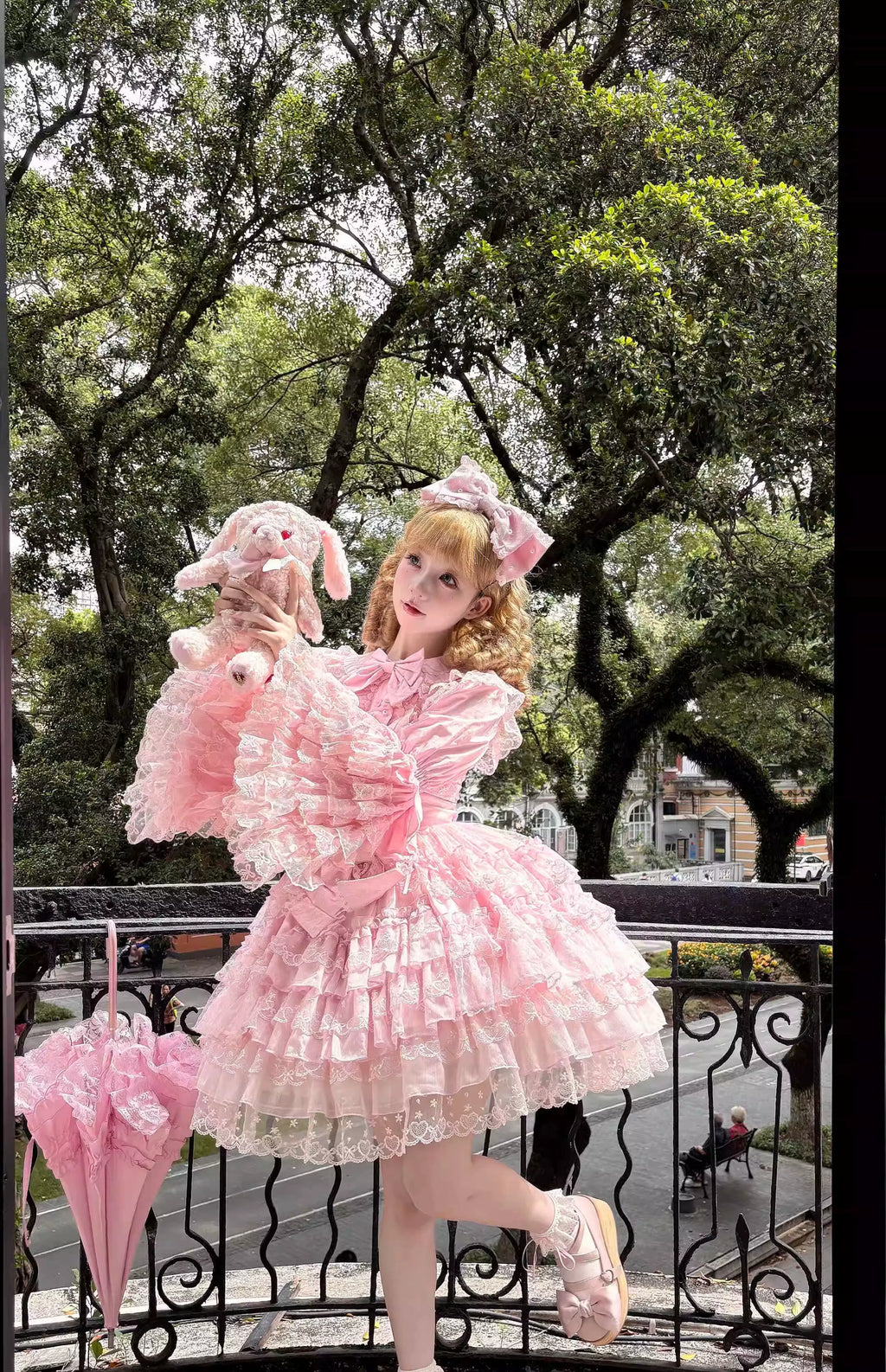 Sugar Girl Love Overture Sweet Lolita Tiered Ruffle JSK and Accessories - image 3