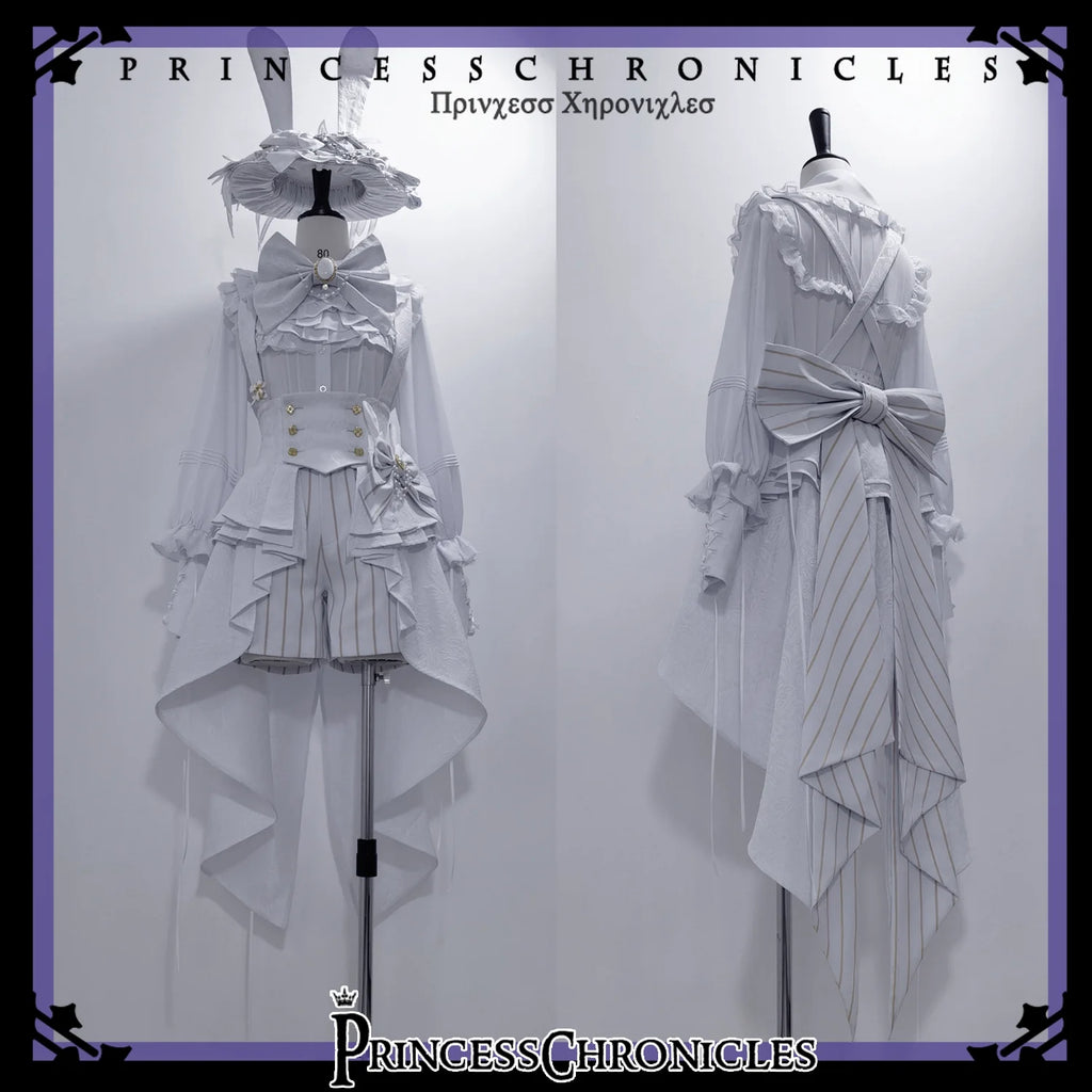 Rabbit Theater White Moonlight - Ouji Lolita Shorts Set, Rabbit Hat - image 20