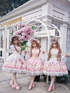 Rose Garden Prelude - Sweet Lolita OP Dress, Floral Printed - image 14