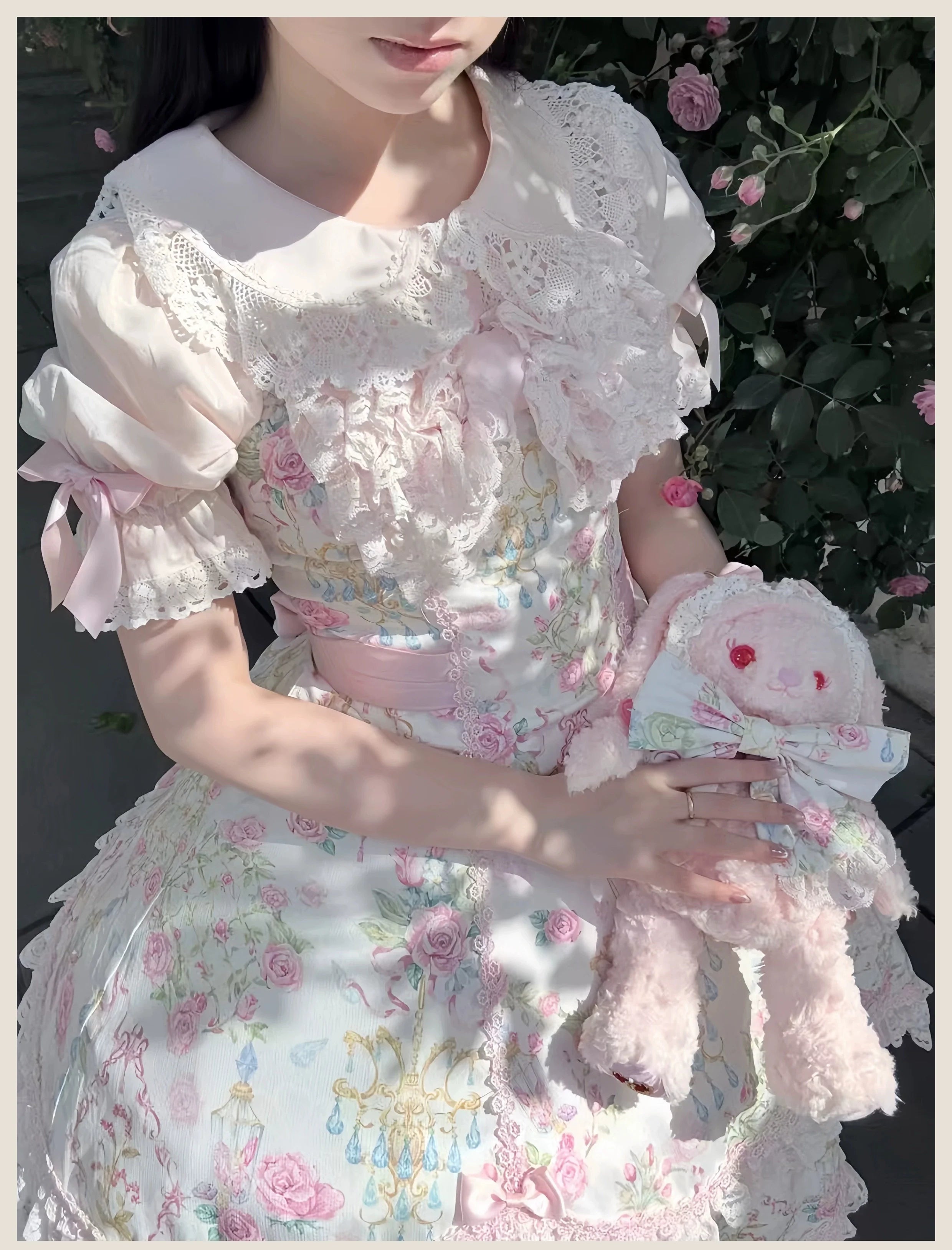 Spring 2025 - Floral Old School Lolita JSK Dress, Lace Trims - image 11