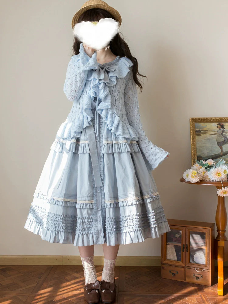 Sunset Bouquet - Elegant Lolita Cardigan, Flounce Hem - image 9
