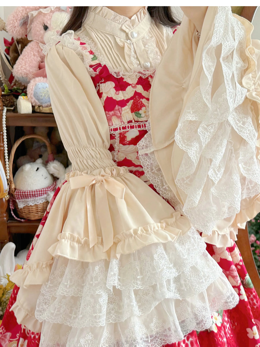 Gorgeous Sweet Lace Lolita Shirt, Hime Sleeve - image 7