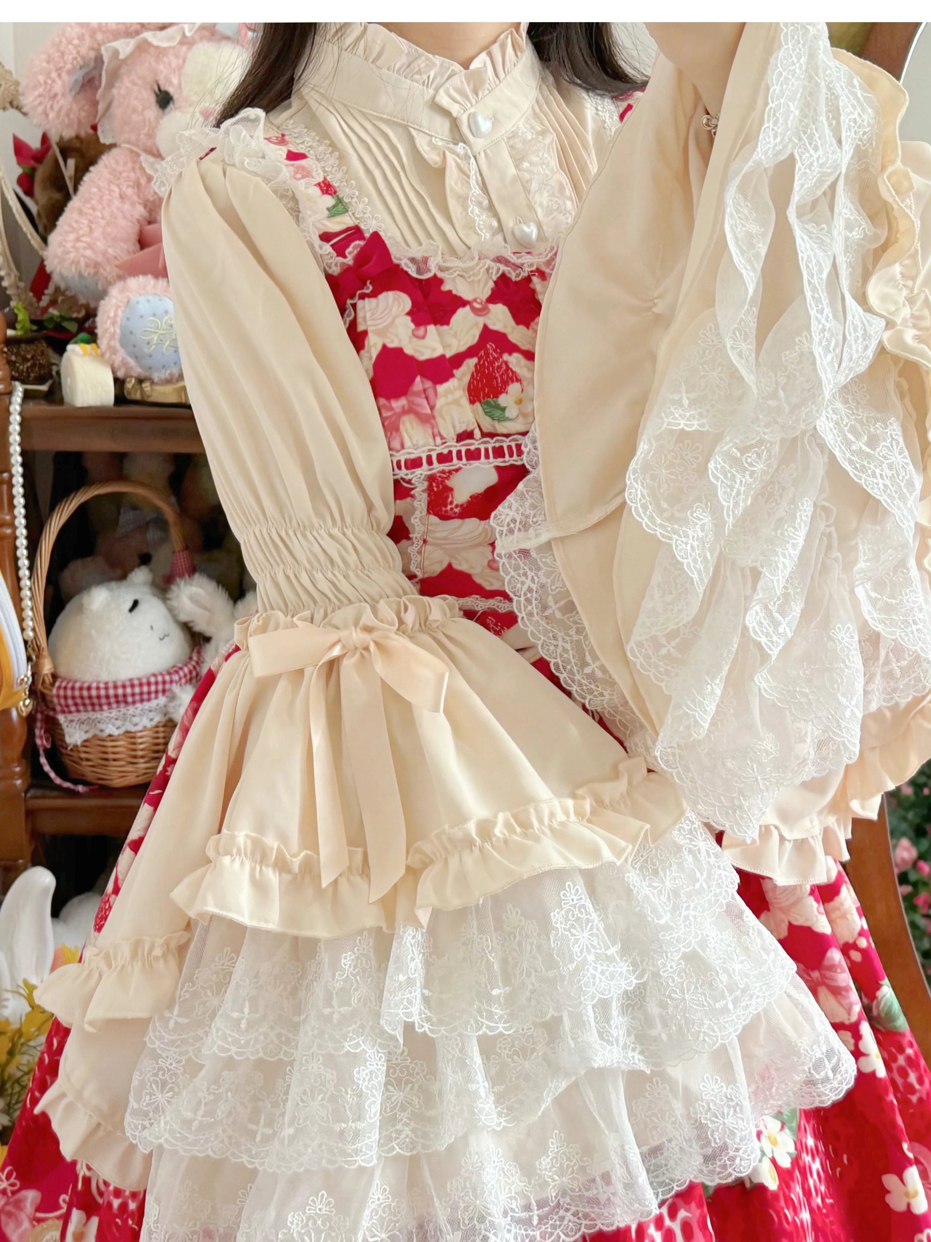 Gorgeous Sweet Lace Lolita Shirt, Hime Sleeve - image 7