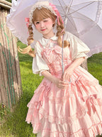 Miss Pearl - Halter Neck Sweet Lolita JSK Dress, Tiered Skirt - image 6