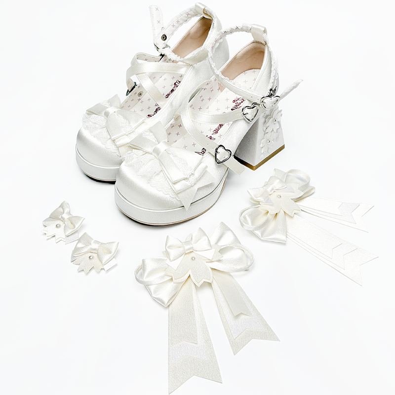 Sakura Oath - Sweet Lolita Chunky Heel, 3D Floral Decoration - image 28