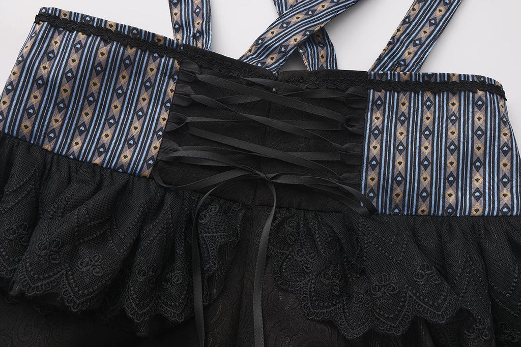 Immortal Bunny's Invitation - High-Waist Ouji Lolita Lantern Shorts, Detachable Straps - image 11