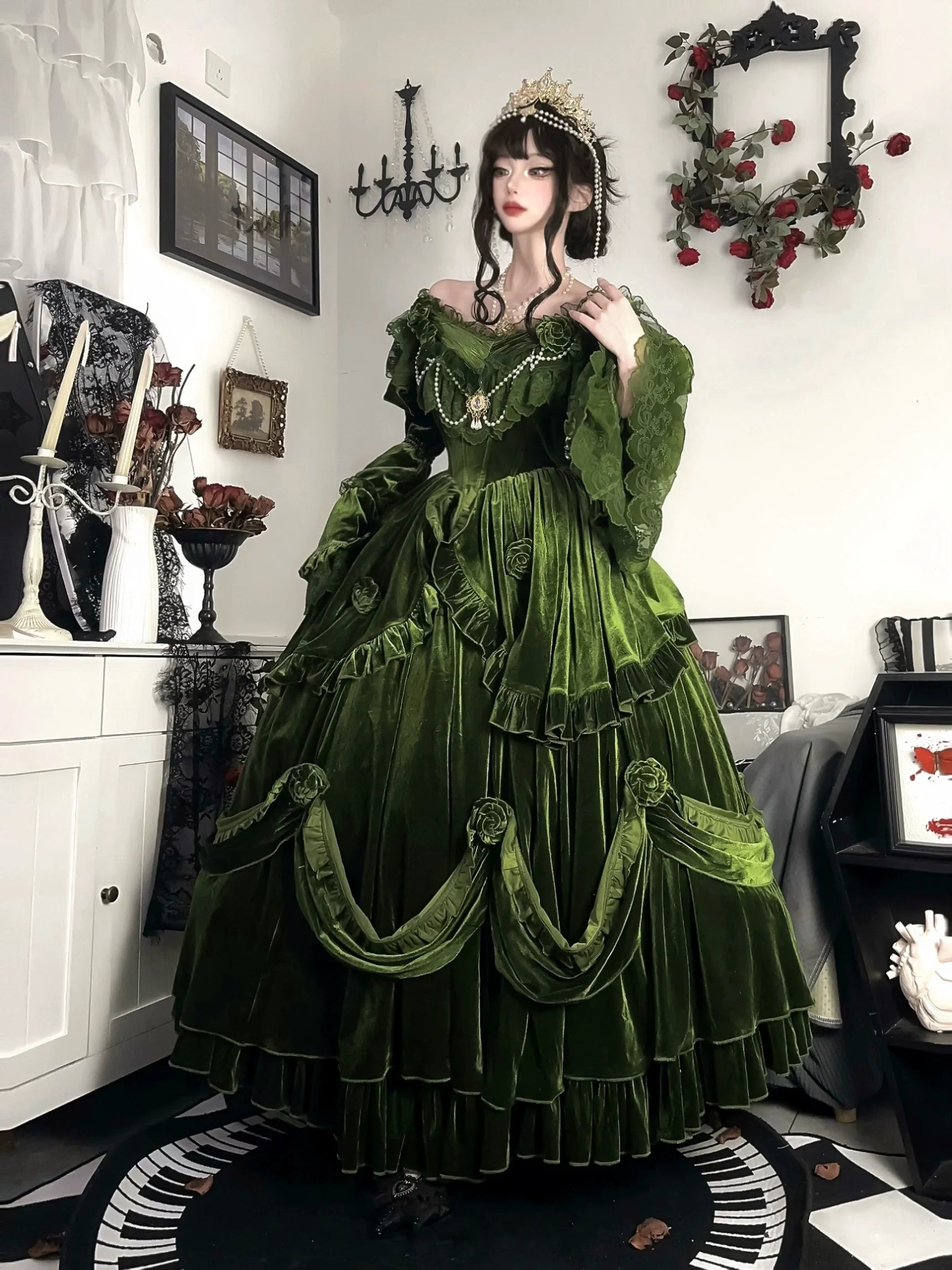 Tana Manor - Classic Lolita Accessories Sleeves Trailing Shawls - image 8
