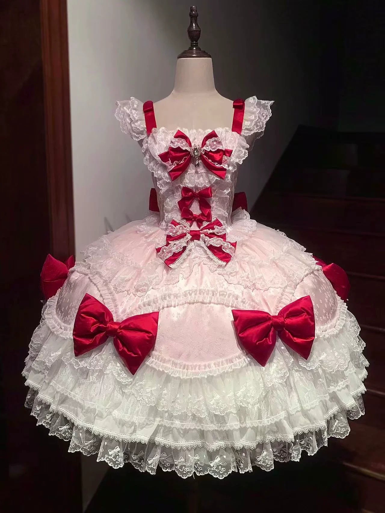 Floral Dream Isle - Sweet Lolita Doll-like JSK Dress, Bows & Lace - image 1