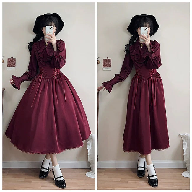 Astris - Classic Lolita SK Double-sided Wearing Fishbone Skirt - image 14