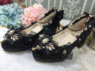 Wedding Lolita Floral Pointed Toe Heels - image 8