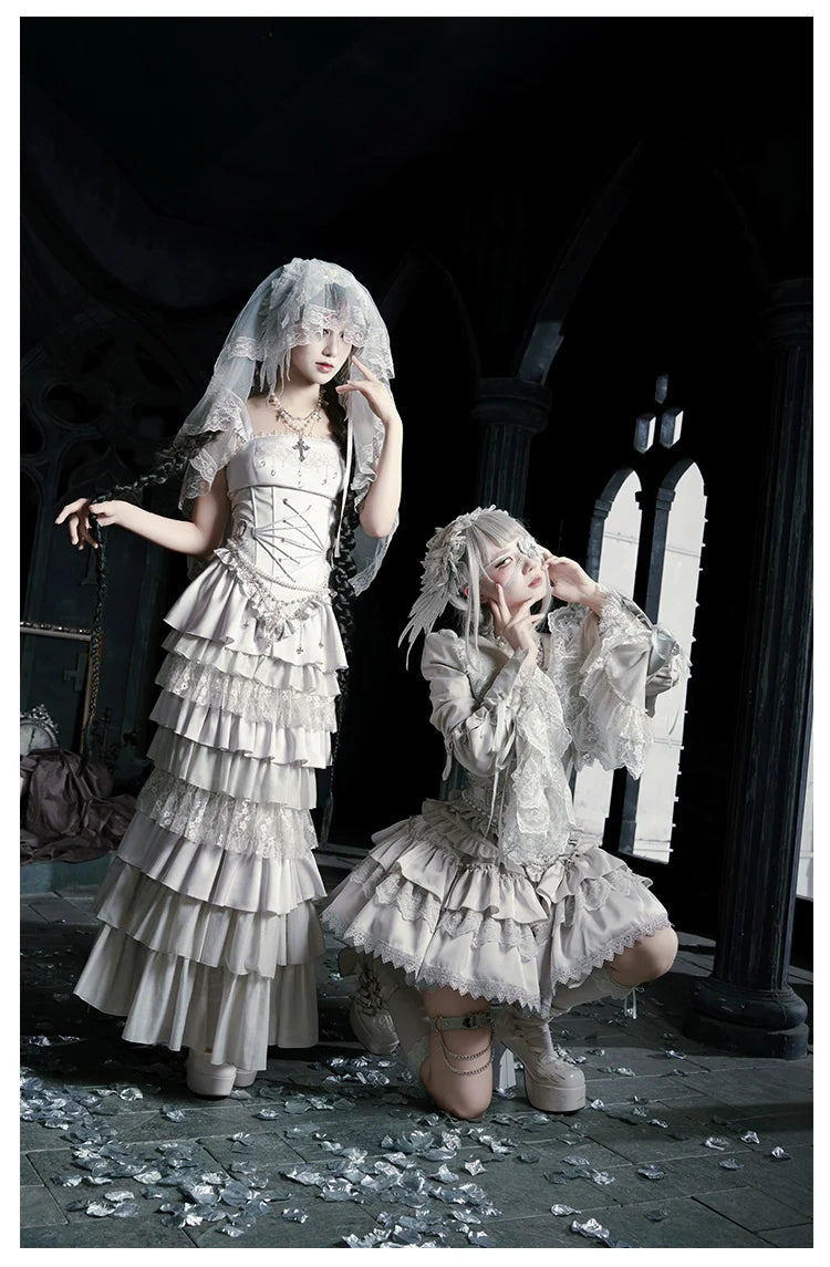 Humanoid Robot - Silver Gothic Lolita Mermaid Skirt Set - image 22