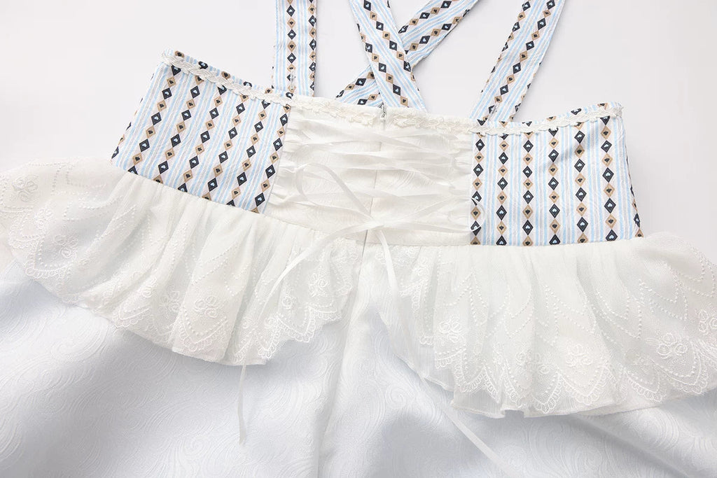Immortal Bunny's Invitation - High-Waist Ouji Lolita Lantern Shorts, Detachable Straps - image 8