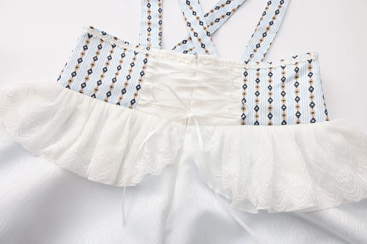 Immortal Bunny's Invitation - High-Waist Ouji Lolita Lantern Shorts, Detachable Straps - image 8