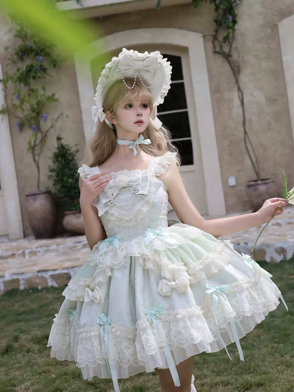 Blooming Love - Ballet-inspired Sweet Lolita JSK Dress, Lace & Bows - image 3