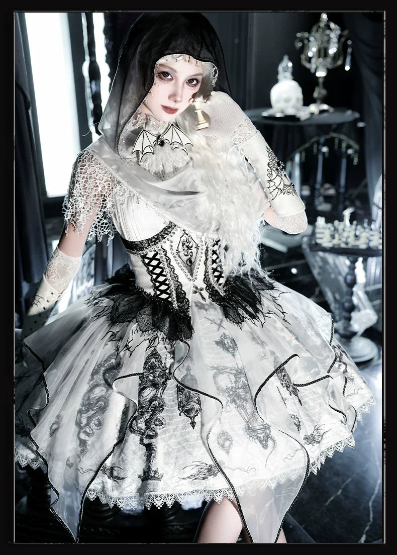 Bone Dragon - Gothic Lolita Corset JSK Dress Set with Embroidery - image 33
