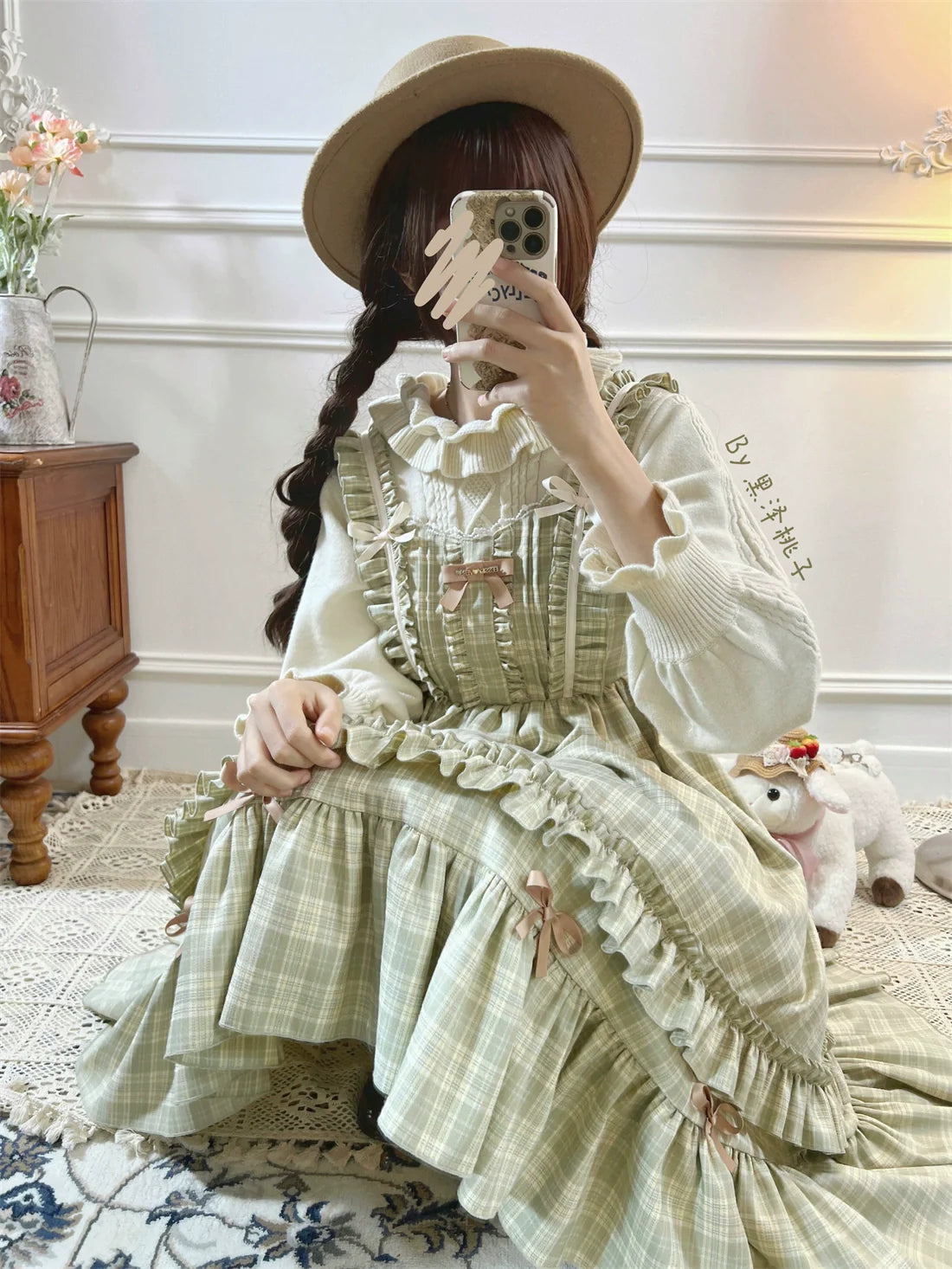 Green Fairy Tales Classic Plaid Plus Size Lolita JSK Dress - image 8