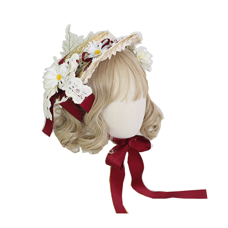 Flower Tea Party Lolita Straw Hat - image 5