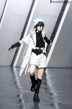 White Cat - Futuristic Style Cool Lolita Pants Suit With Cat Ear Coat - image 3