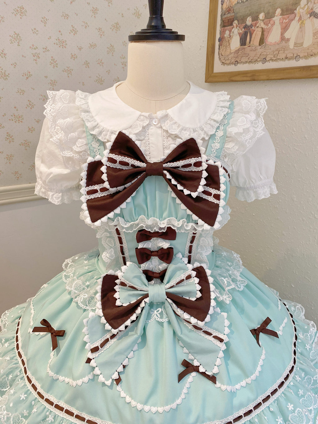 Fondant Cake - Summer Sweet Lolita JSK Dress, Tiered Ruffles and Bows - image 20