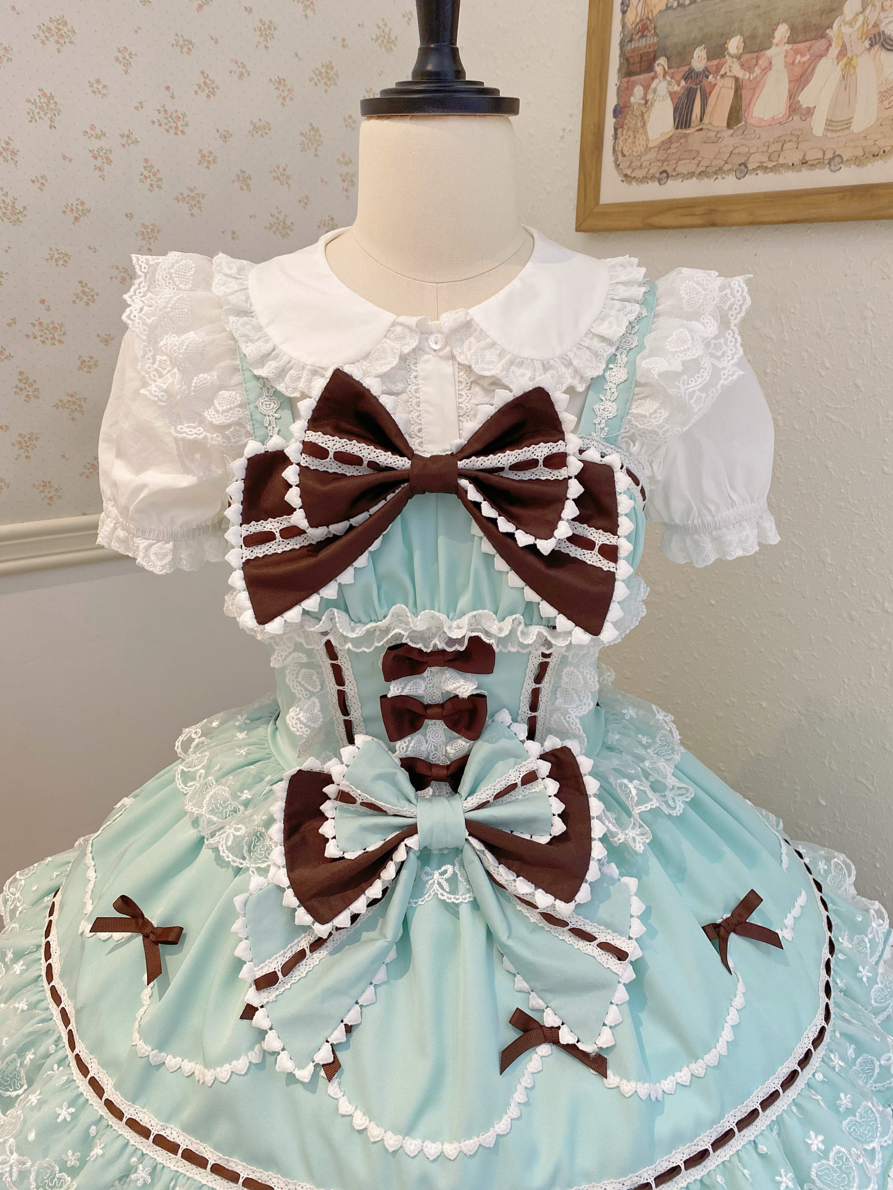 Fondant Cake - Summer Sweet Lolita JSK Dress, Tiered Ruffles and Bows - image 20