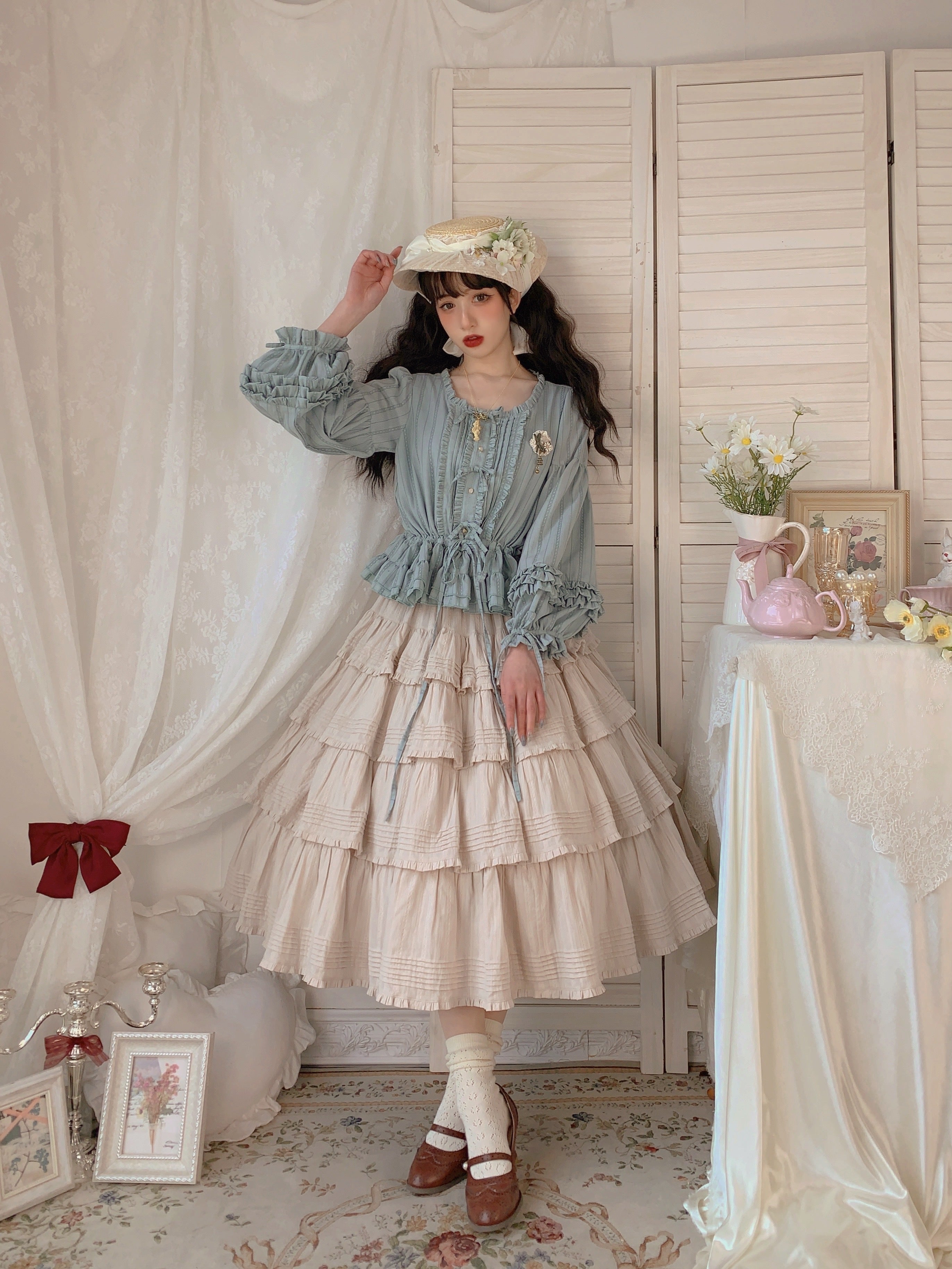 Heidi Cotton Lolita Tiered SK Skirt - image 1