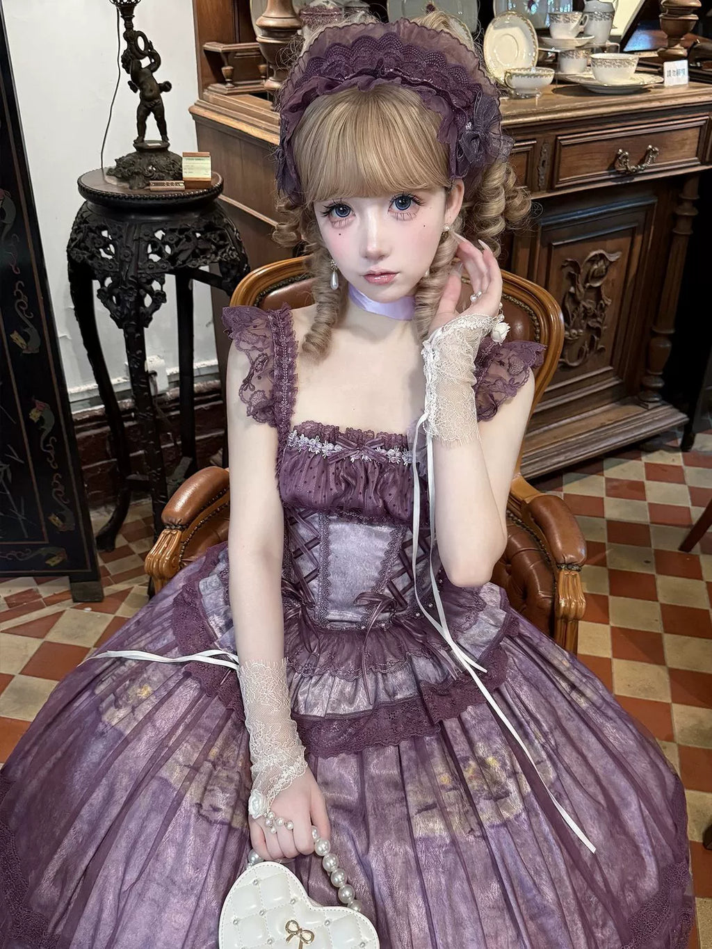Foggy Vineyard - Fishbone Classic Lolita Bodice, Maxi Skirt - image 4