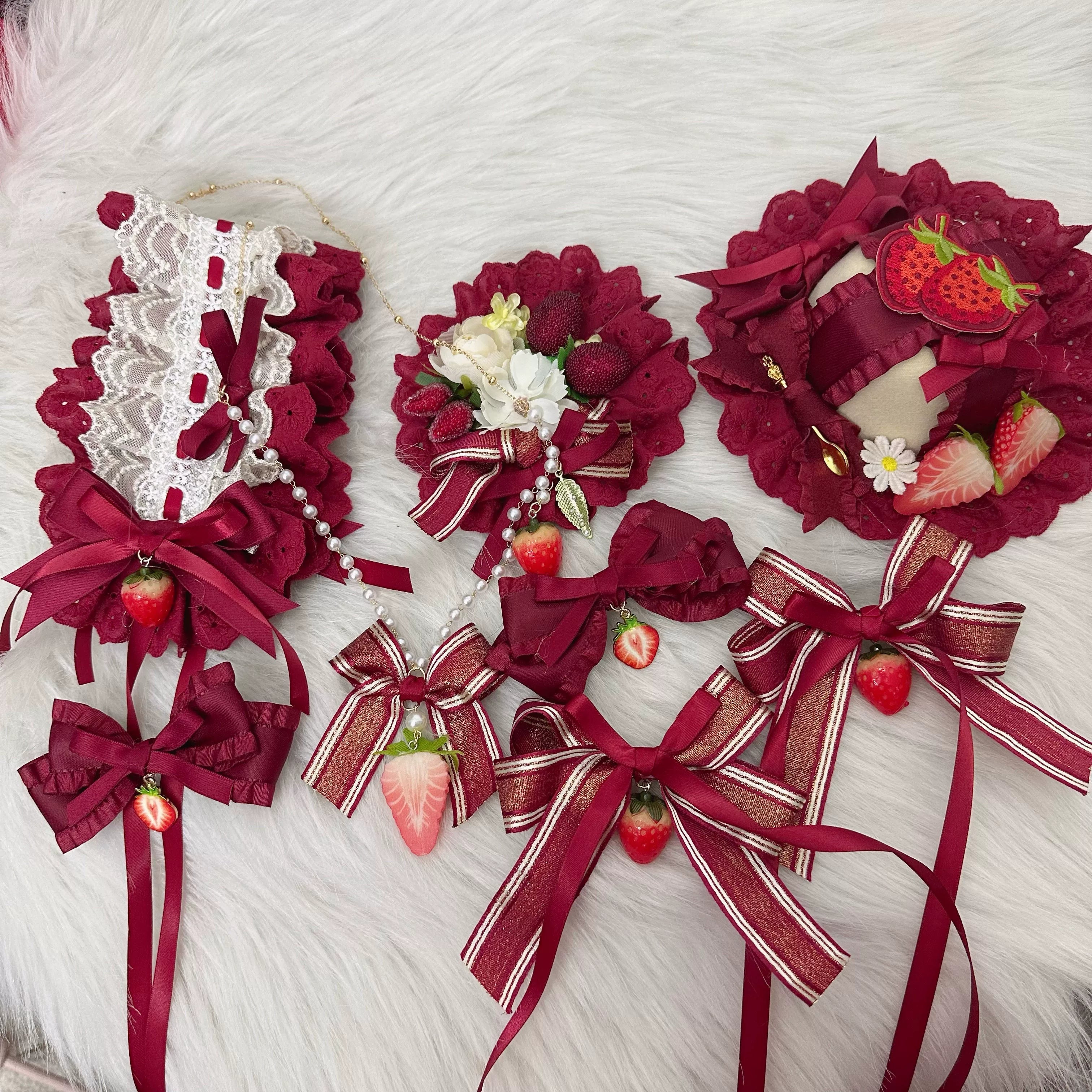 Red Sweet Lolita Headdresses and Strawberry Accessories - image 14