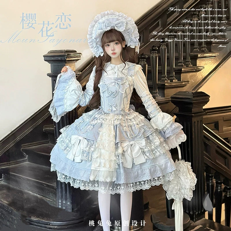 Sakura Love - Gorgeous Doll-like Lolita Dress Suit, Tiered Skirt - image 5