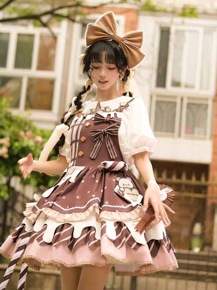 Chocolate Milk Pie - Sweet Lolita JSK Dress Summer Salopette - image 5