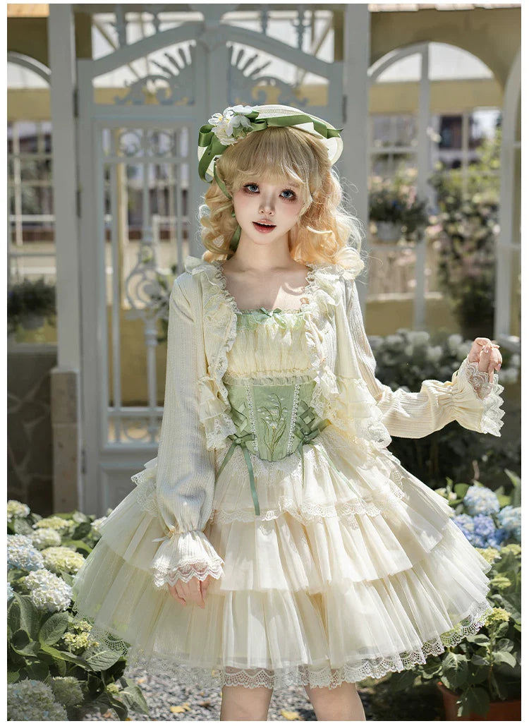 Lily of the Valley Whisper - Embroidered Classic Lolita Corset JSK Dress - image 21