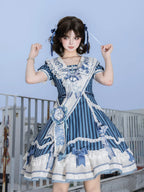 Antique Naval Bear - Striped Classic Lolita Sailor Collar OP, Bear Embroidery - image 16