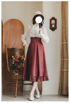 Classic Lolita A-Line Skirt, Button-Front Vest and White Blouse - image 13